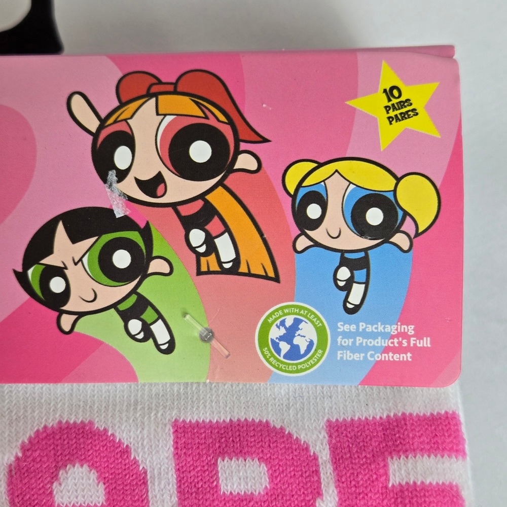 Powerpuff Girls 10-Pack Low Cut‎ Socks Fits Shoe Size 4-10 New - Picture 4 of 8